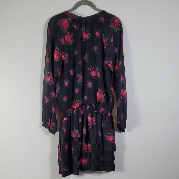 NWT Sam Edelman Russian Romance Dress Size L Whimsigoth Dark Floral Mini Ruffle - Picture 10 of 14